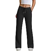 JEKAOYI Womens Drawstring Sweatpants, High Waisted Lightweight Lounge Straight Leg Casual Pants with Pockets