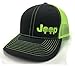 Jeep Logo With Punisher Skull Symbol Left Panel Embroidered Mesh/Twill Cap - Charcoal/Neon Green