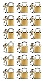ATB 18 Small Metal Padlock Mini Brass Tiny Box Travel Locks Keyed Jewelry 2 Key 20mm