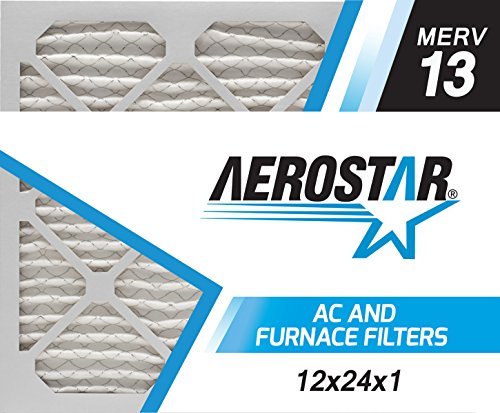 12x24x1 AC and Furnace Air Filter by Aerostar - MERV 13, Box of 12