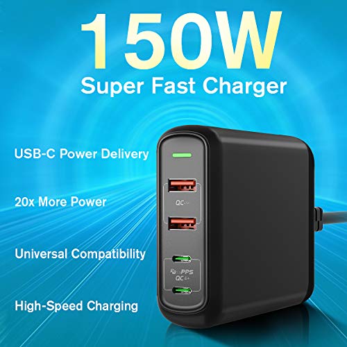 150W USB C Charger,4Port Charging Station,Wall Charger TypeC PD 3.0
