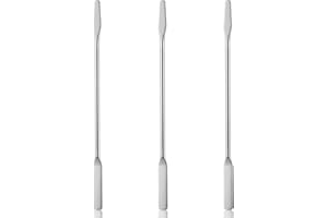 AEAOCVO 3 Pcs Small Metal Spatula, Lab Spatula, Double Ended Micro Spatula, Stainless Steel Mini Spatula, Square/Round End Spatula, Makeup Spatula Tool for Mixing Cosmetics