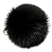 Valpeak 5'' Fox Fur Pom Pom Keychain Fur Ball Keychain Fluffy Pom Pom (Black)