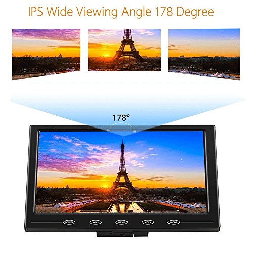 ATian 9" HD TFT LCD Portable 1080P 1080x720 (16:9 ) High Resolution Color Screen Video Monitor Security Monitor with VGA AV HDMI Input Remote Controller for PC & CCTV & Home Security.