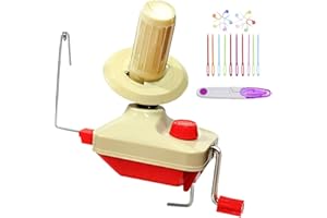 Yarn Winder by RRigo - Easy to Set Up and Use - Hand Operated Yarn Ball Winder 3.5 Ounce Capacity + 10 PCS Stitch Knitting Needles + 10 PCS Plastic Needles + 1PCS Scissors