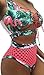 Argonv Sexy Women Two Pieces Lace up Bandage Bikini Swimsuit Set High Waisted Bathing Suit (C, x-Large)