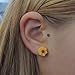 Pretty Smart Sunflower Earrings on Hypoallergenic Plastic Posts for Metal Sensitive Ears 10mm