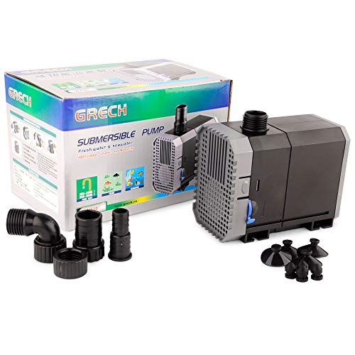 YCTECH 8W 160GPH Submersible Pump for Aquarium, Fish Tank, Pond, Fountains, Statuary, Hydroponics Aquaponics