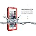 iPhone 5S / SE (2016) Waterproof Case, Dust Proof Snow Proof Shock Proof Case with Touched Transparent Screen Protector, Heavy Duty Protective Carrying Cover Case for iPhone 5 5s SE - Red