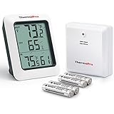 ThermoPro TP60 Digital Hygrometer Indoor Outdoor Thermometer Humidity Monitor with Temperature Gauge Humidity Meter, Wireless Outdoor Hygrometer, 200ft/60m Range