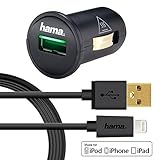 Hama 12Watt/2.4 Amp Car Charger + Military Grade Lightning Charge/Sync Cable