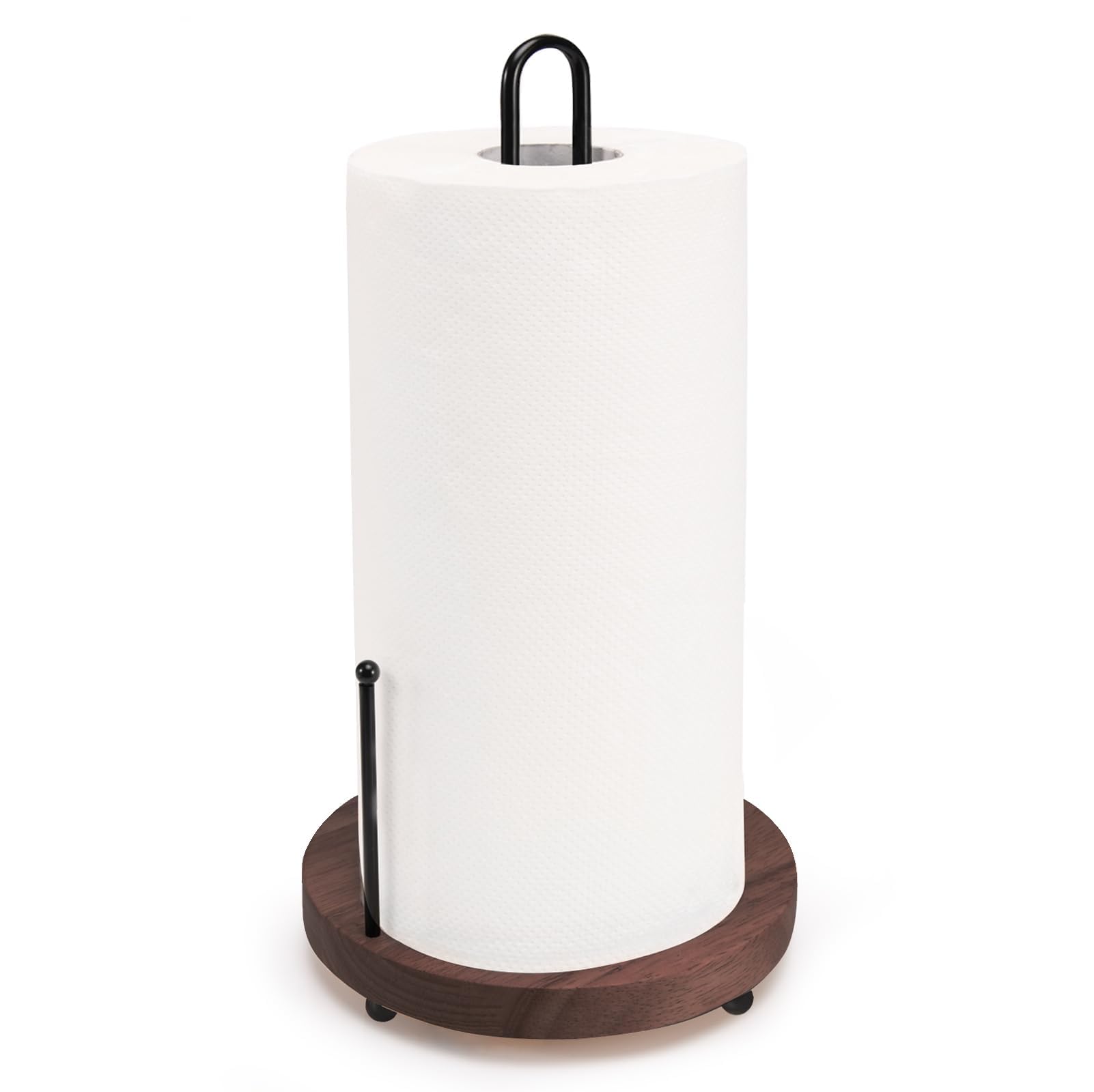 Photo 1 of Lorbro Paper Towel Holder Countertop, Farmhouse Paper Towel Holder with Heavy Duty Wood Base, Wood Paper Towel Holder Rustic Style, Paper Towel Holder Stand for Kitchen Decor, Home, Brown
