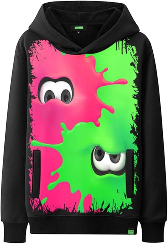 Splatoon Pullover Classic Sports Sweater Plus Velvet Hooded Sweatshirt Comfortable Keep Warm 
