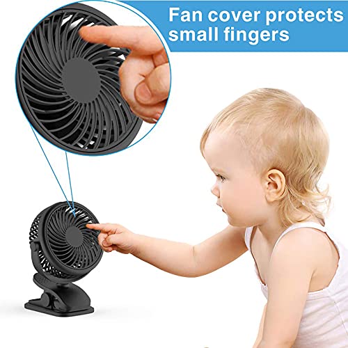 Cambond Desk Fan, Clip On Fan Rechargeable Battery Powered Stroller Fan