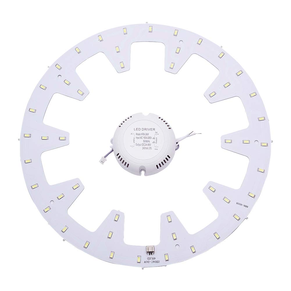 Othmro 18W Led Chip, Diameter 225mm SMD LED Chip Light Bulb Aluminum Board 220V, White 6500K, 1pc