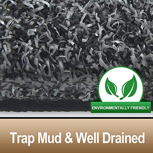 Mibao Half Round Door Mat, Rubber Doormats Entrance Way Mat