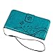 Galaxy S6 Edge Case - Mavis's Diary Premium Wallet PU Leather Fashion Embossed Floral Flip Folio Cover for Samsung Galaxy S6 Edge with Card Holders Hand Strap & Crystal Pen & Dust Plug - Blue