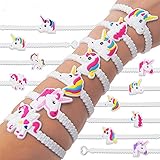 FULLIN 24Pcs Unicorn Bracelets Wristband Rubber Bracelets Unicorn Gifts Prizes for Kids Girls Students Birthday Party Favors Supplies Toys