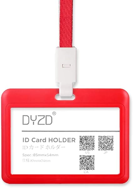 Amazon Amazon限定ブランド Dyzd 横型 Idカードケース 磁気不良防止 メンズ レディース レッド 2個入り 名札 ホルダー 文房具 オフィス用品