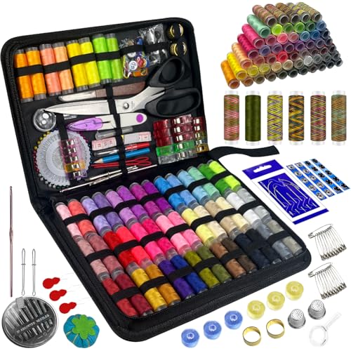 Sewing Kit with Accessories, 305 Piece Large Professional Sewing Kit, Including Sewing Machine Accessories with 56 Thread Spools, Scissors and Accessories