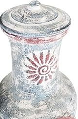 La Hacienda Swirl Clay Chimenea - Handmade Patio Heater - Sea Blue & Red view 4