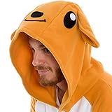 Silver Lilly Unisex Adult Pajamas - Plush One Piece Cosplay Animal Kangaroo Costume (Brown, M)