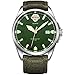 BUREI Men's Date Luminous Military Watch with Green Interchangeable Canvas Band