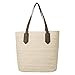 Myathle Summer Beach Handmade Tote Handbag Cotton Lining PU Leather for Ladies (Off-white)