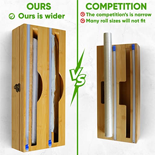 KITCHEN Extra Wide Foil and Plastic Wrap Organizer and Dispenser