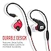 MEE audio M7P Secure-Fit Sports In-Ear Headphones with Mic, Remote, and Universal Volume Control (Red)