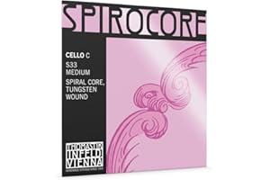 Thomastik-Infeld Spirocore Cello C String, 4/4 Size, Medium Tension - S33 - Spiral Core, Tungsten wound - Powerful & Focused Tone, Deeply Resonant, Reference Standard