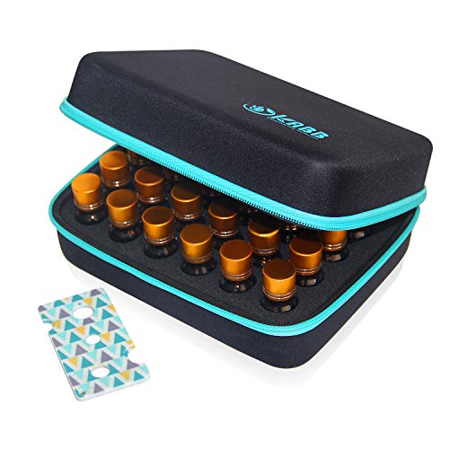 Essential Oil Storage, KABB 30 Bottles Essential Oil Case, Hard Shell Exterior and Foam Insert Essential Oils Carrying Case, 10ml 15ml Essential Oil Box for Doterra Young Living Oil Organizer (Black)