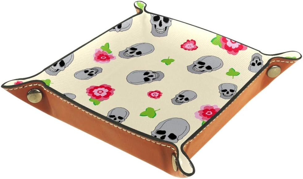 CHINFY Bandeja organizadora con diseño de calaveras sin costuras con