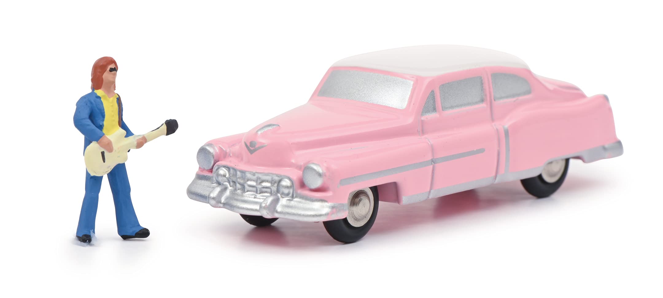 Schuco Piccolo Cadillac Eldorado 450143400 The King Model Car with Guitarist Limited Edition 500 Pink