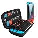 Carrying Case for Nintendo Switch with 2 Pack Screen Protector, iVoler Protective Portable Hard Shell Pouch Carrying Travel Game Bag for Nintendo Switch Console Accessories Holds 20 Game Cartridge
