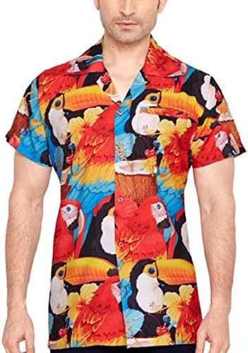Men's Regular Fit Classic Short Sleeve Casual Floral Hawaiian Shirt