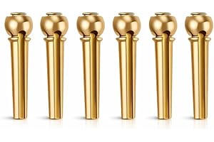 6Pcs Guitar Bridge Pins, Brass Pin Acoustic Guitar Strings Nail Pegs