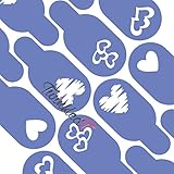Hearts Variety Nail Vinyls By Twinkled T - 1 Sheet of 24 Stencils