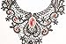MEiySH Elegant Black Lace Gothic Lolita Red Pendant Choker Necklace Earrings Set (Necklace+Earring)