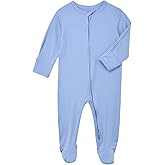 Aablexema Baby Footie Pajamas Zipper - Rayon from Bamboo Infant Footed Pjs with Mittens Sleepwear Jammies