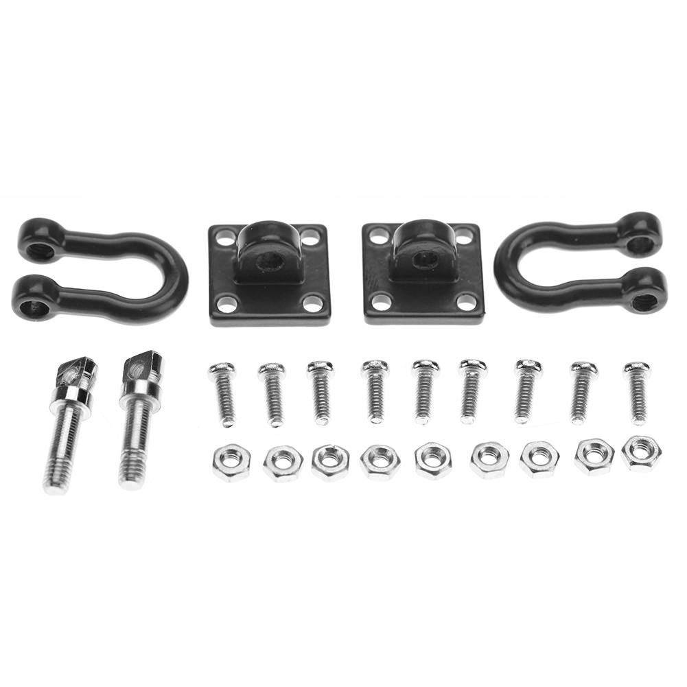 Dilwe RC Trailer Buckle, 4 Pieces High Strength Metal Lock Catch for RC Climbing Crawler (Black, Includes Screws)