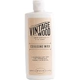 Amy Howard at Home Cerusing Wax for Vintage and Antique Furniture Restoration | Provides Distressed Lime-Washed Protective Finish and Seal | Fast 20-Minute Drying Time | 8oz Soft Wax Bottle