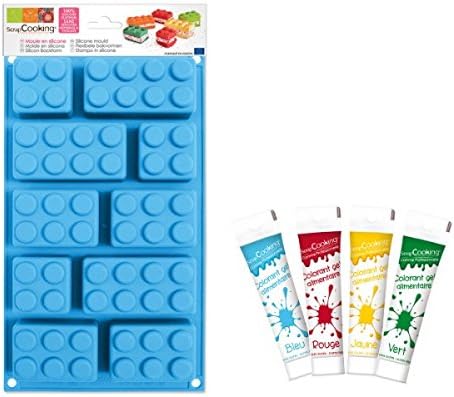 Bricks Silicone Mould + Edible gel dyes kit