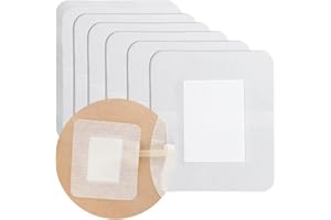 DIABELT 40Pcs Adhesive Island Drain Dressing 2.3" x 2.7" for PD Dialysis Catheter PEG Feeding Tube Chemo Port Incision Covers Chest Patch Gauze Pads Stomach Wound Bandage Protector