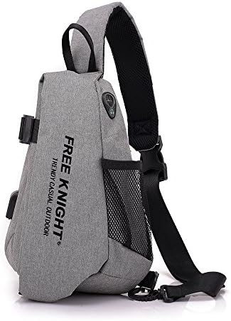 Sling Bag,Businda Bike Riding Crossbody Pack with Earphone Hole USB Charging Hole Waterproof Daypacks for Gym Sport Men Women