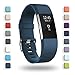 POY Replacement Bands Compatible for Fitbit Charge 2, Classic & Special Edition Sport Wristbands, Large Dark Blue, 1PC
