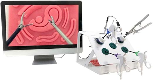 MEDIC Laparoskopische Trainer Box, Laparoskopische 4 chirurgische Instrumente mit eingesteckter ...