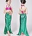 Little Girls 3 Pcs Princess Mermaid Swimmable Bikini Set Swimwear (120(5-6t), Hotpink-Green)