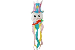 THQZLH 44 Inch Easter Windsock Bunny Wind Socks Outdoor Clearance Spring Windsocks for Yard and Garden Easter Decorations Outdoor