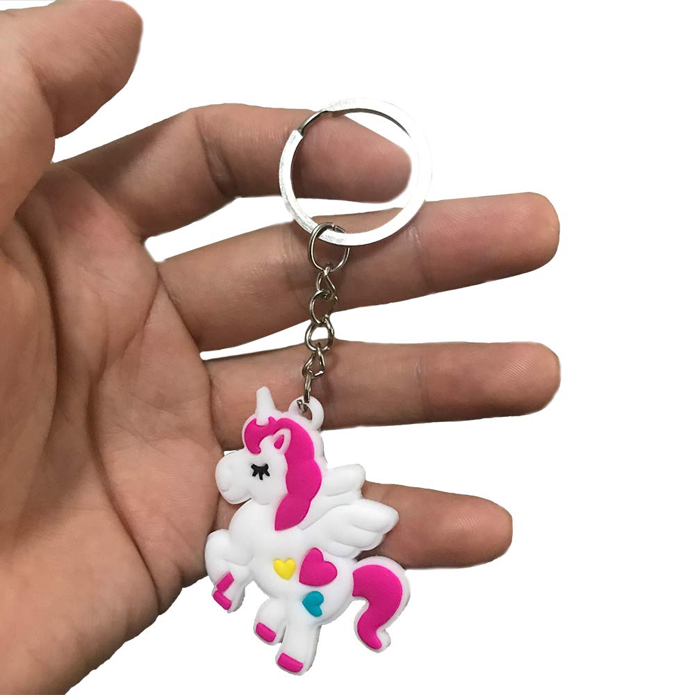 Joston Unicorn Party Supplies Rainbow Night Glow Keychains Key Ring Pack of 30
